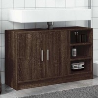 Waschbeckenunterschrank Braun Eichen-Optik 90X29X55 Cm