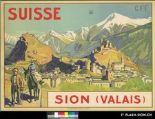 AFFICHE POSTER Valais Sion