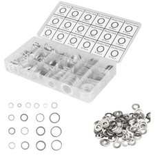 450 Pcs Aluminum Sealing Rings Gaskets Flat Washers Metal Kit Assorted