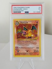 1999 Pokemon Base Set Shadowless Charizard Holo #4 PSA 3