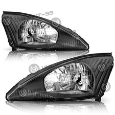 Black 2000 2001 2002 2003 2004 Ford Focus Headlights Headlamps 00-04 Leftright