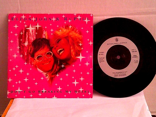 Elton John & Rupaul,Rocket"Don't Go Breaking My Heart"UK,7"45 w P/S,1993, Mint
