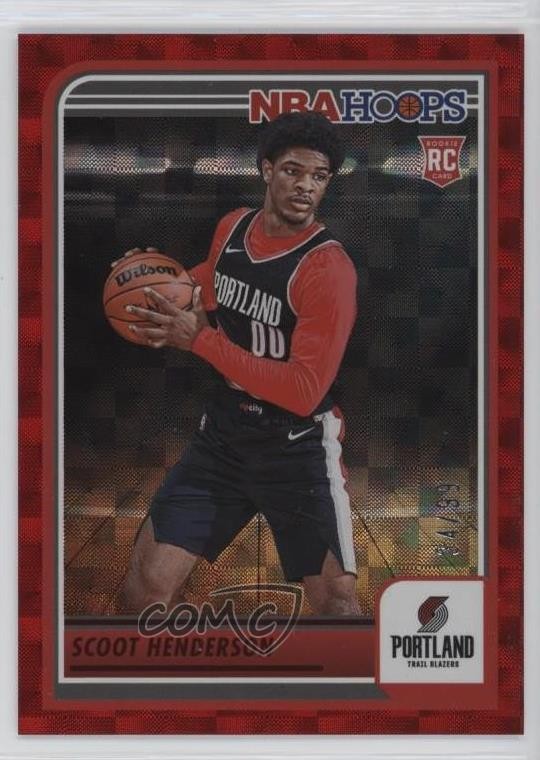 2023 Panini NBA Hoops Rookies Hyper Red 34/99 Scoot Henderson #232 Rookie RC 4g8
