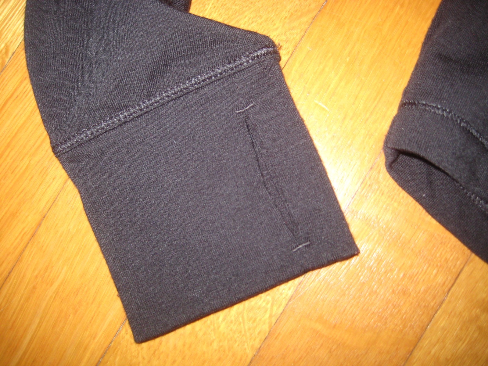 Lole Crescent Wool Blend Crop Top Mock Neck Long Sleeve Black Large