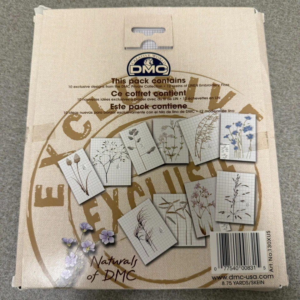 Creative World Naturals  DMC Linen Embroidery Floss + patterns, New open package - Image 2 of 4