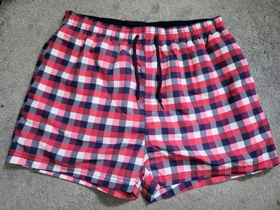 Bruno Banani Loose Fit Swim Shorts - Paladium Pink Check / Karo - Size Medium 