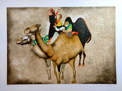 Original Lithographie -  Graciela Rodo Boulanger - Three Camels - Animal Suite!