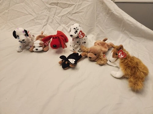 Lot of Ty The Beanie Babies Collection Dog Plush Toy Vintage Collectibles