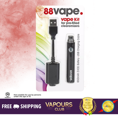 88Vape Vape Kit For Pre-Filled Eliquid Clearomisers | 650mAh Battery &  Charger | eBay UK
