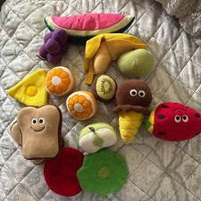 Melissa  Doug Soft Food Plush Sandwich Fruit Play Food Set 15 Pc. Pretend Toy