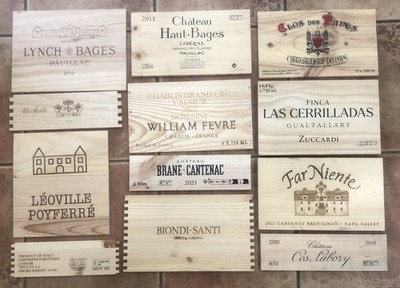 Beautiful Wood Wine Box 12 Panel lot Crate ends Cellar Vineyard 
