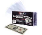 50 BCW Deluxe Currency Semi Rigid Sleeve Regular Bill Holder Banknote Case USA