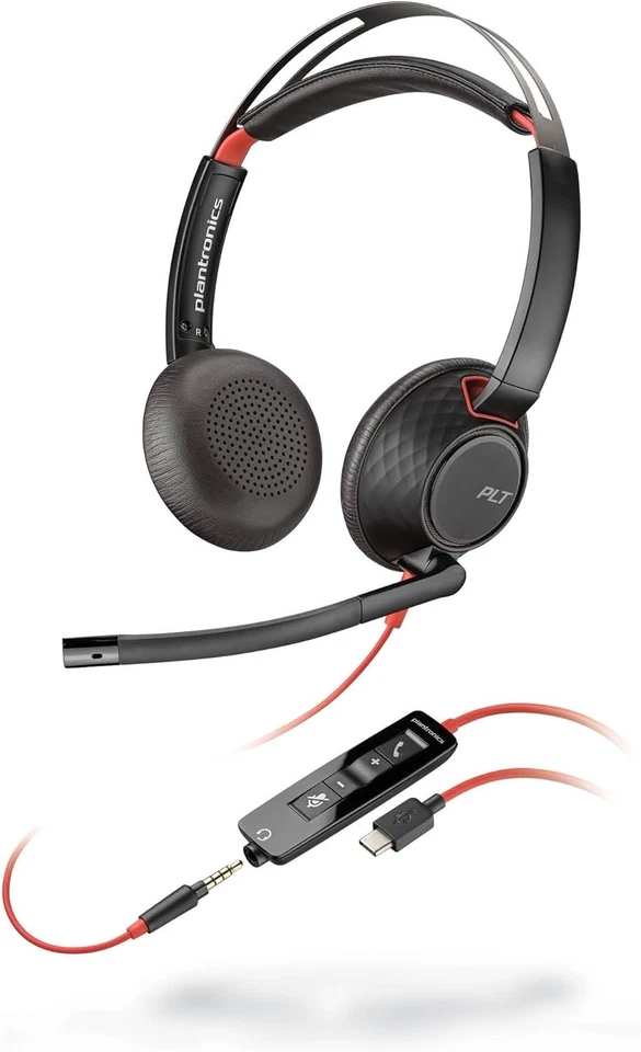 Plantronics Blackwire C5220 Black/Red On the Ear Headsets - Image 3 of 4