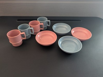 Vintage Tupperware Toys Mini Serve It Children's Play Dish Set Blue & Pink