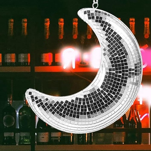 Discoteca, forma di luna, sfera a specchio sospesa con barra catena, TV, DJ, Clu8471 - Foto 6 di 7