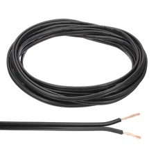 15Ft 18/2 PVC Covered Wire, SPT-1 UL Listed Copper Electronic Wire, Black