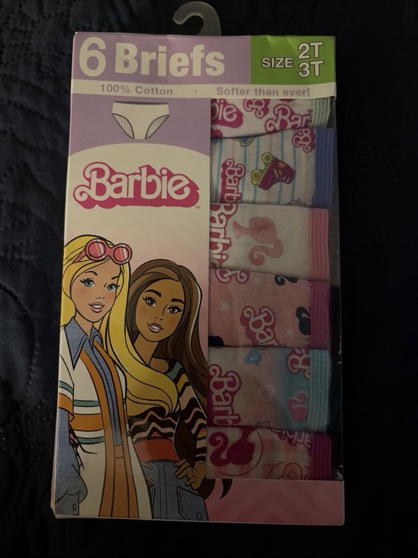 Barbie Toddler  Six (6) Panties Briefs Sz 2T 3T NWT
