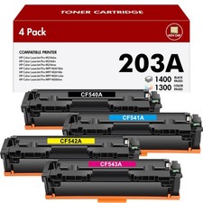 4 Toner XL Für HP 203A CF540A-543A Color LaserJet Pro M254DW MFP M280NW M 281fdw