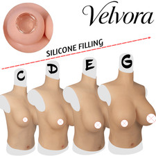 Realistic Fake Boobs For Crossdresser C-G Cup Silicone Breast Forms Breast Plate