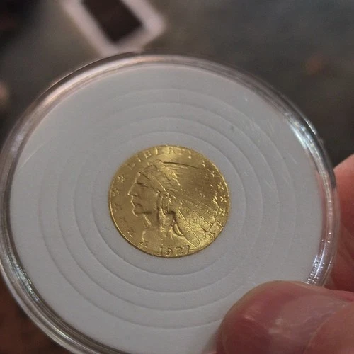 Indian Head 1927 $2.50 Gold Quarter Eagle Coin Pre-1933 US Uncertified