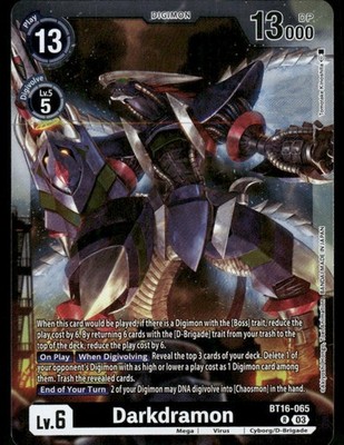 Darkdramon Rare Beginning Observer BT16-065 R LP