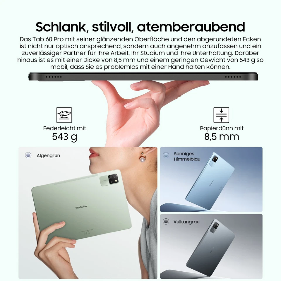 Blackview Tab 60 Pro 24GB+128GB Tablet 10 Zoll 4G Dual SIM Octa Core Widevine L1 - Bild 2 von 4