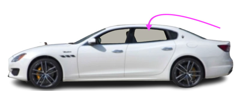 Fits: 14-24 Maserati Ghibli 4D Driver Side Rear Left Door Window Glass/Laminated