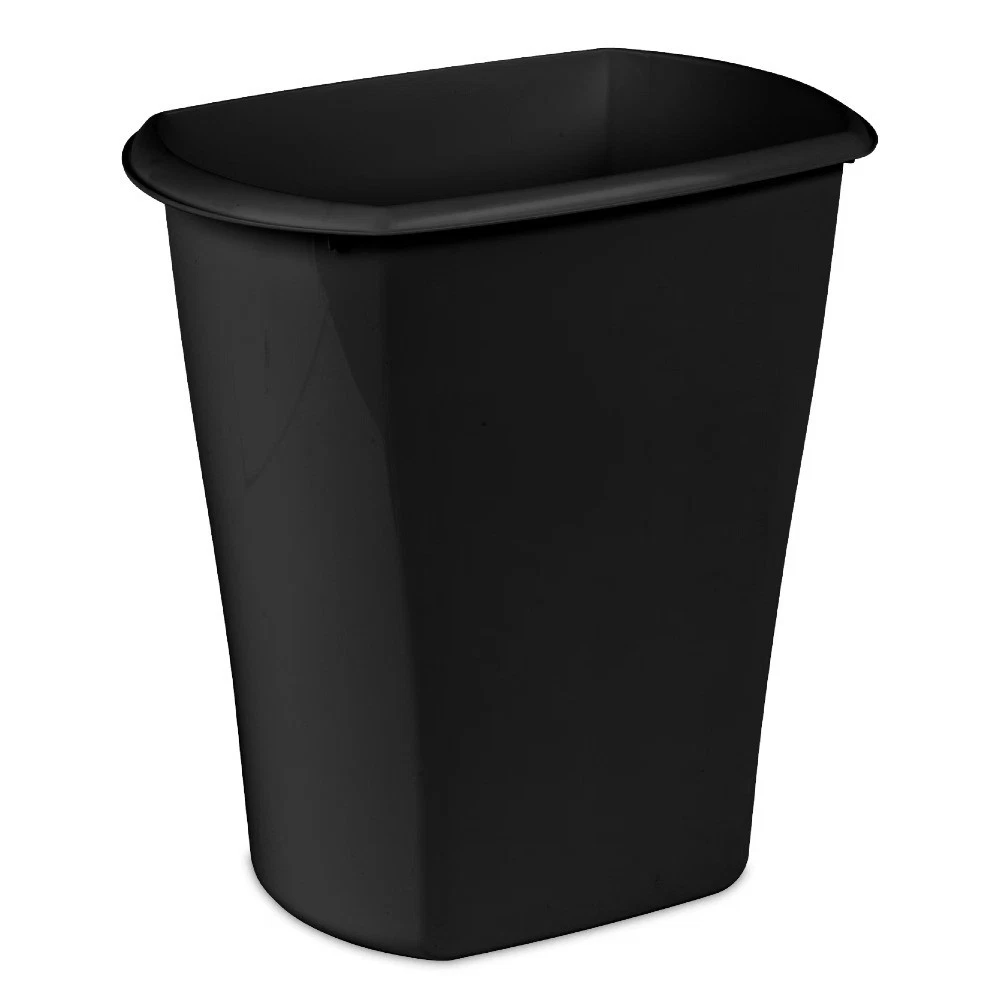 Small Bathroom Trash Can 5.5 Gallon Plastic Garbage Bucket Bin No Lid Black