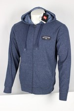 Quiksilver Men's Full Zip Hoodie Patch Logo Super Soft M Medium Indigo Blue