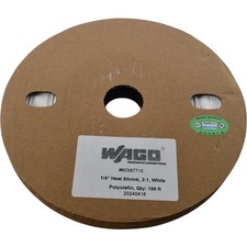 NEW WAGO 60387715 1/4'' Heat Shrink Tubing 3:1 White Polyolefin 100ft Reel