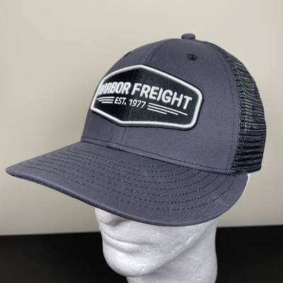 Harbor Freight Tools Gray Mesh Back Trucker Hat Snapback Cap EST 1977 HFT Patch