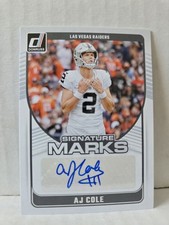 AJ Cole 2024 Donruss Signature Marks Auto Las Vegas Raiders