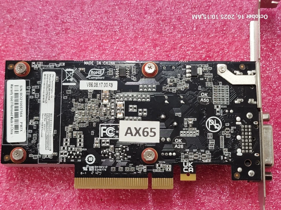 PNY Nvidia GeForce GT 1030 2GB DDR4 Gaming Card GPU HDMI DP DVI PCI-E #AX66 - Image 3 of 4