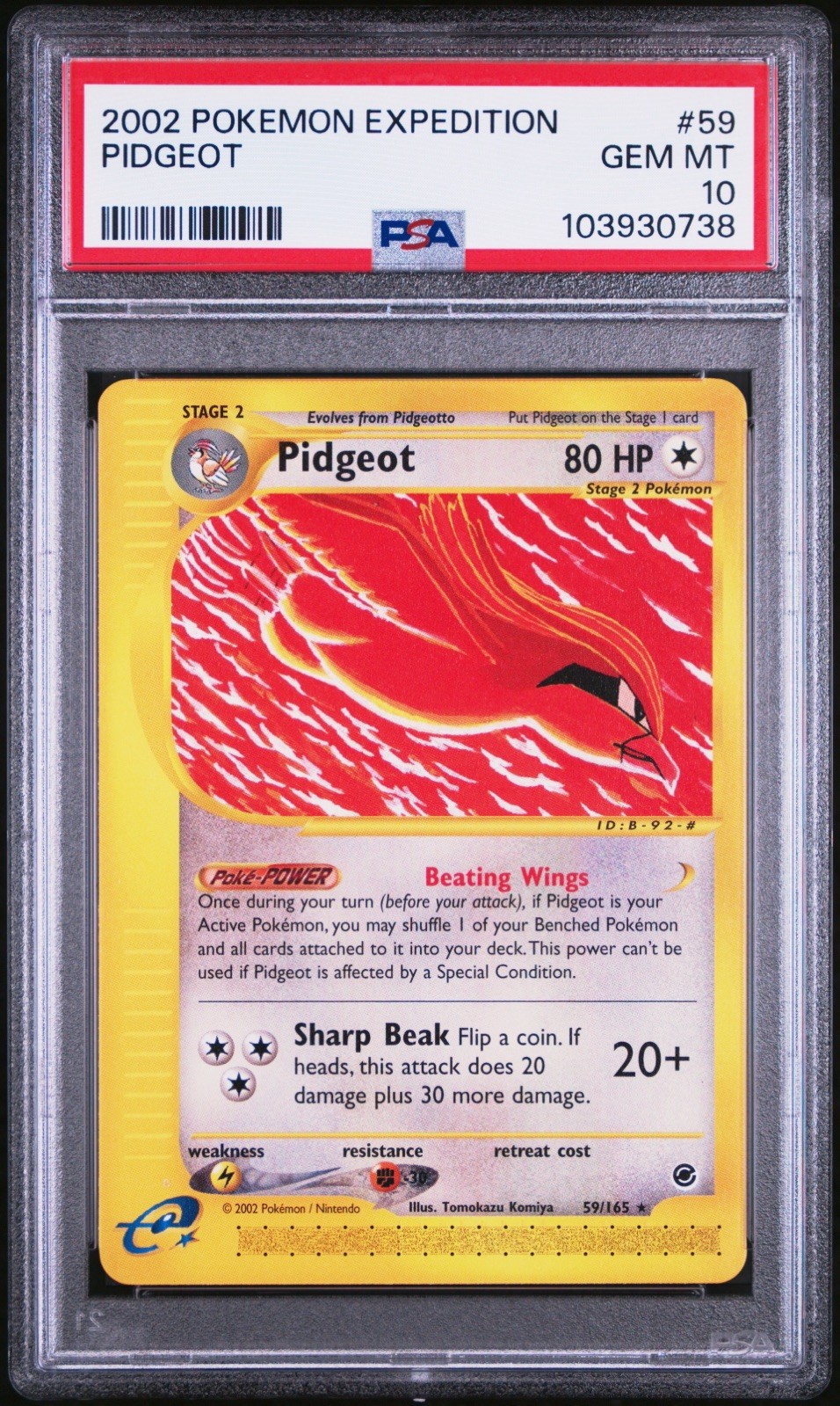 PSA 10 Gem Mint  Pidgeot 59/165 Expedition 2002 Pokemon