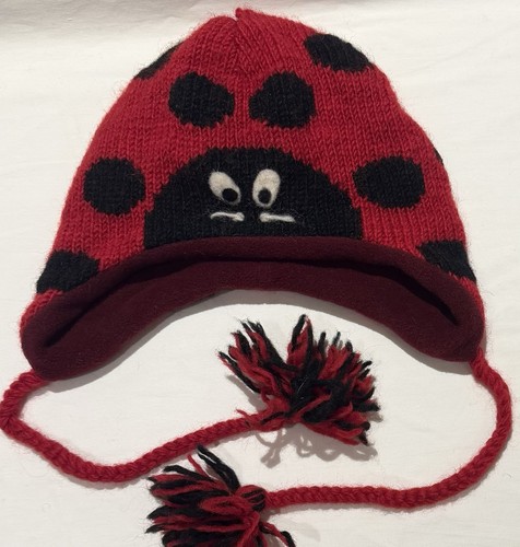 Nirvanna Designs Handmade Knit Wool Ladybug Hat
