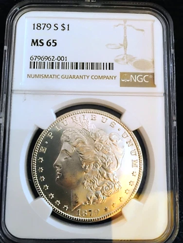 1879 S Morgan Dollar NGC MS 65 White PQ Coin Check Variety