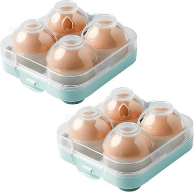 4 Girds Egg Holder Container, Plastic Egg Storage Box Shockproof Protection