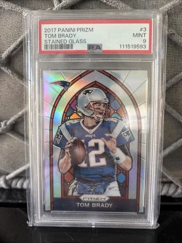 2017 Panini Prizm - Stained Glass Tom Brady #3 Silver Prizm PSA 9
