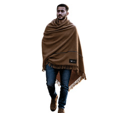 Gentlemen Handcrafted Wool Shawl Afghan Pathan Swati Tribal Design by Woolacci