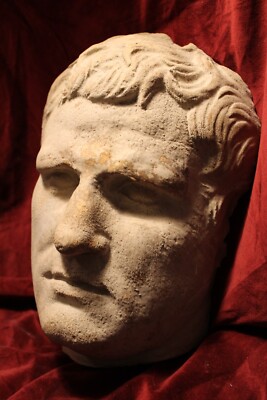 Greek Roman Head Caproni Style Plaster College Caesar Mythology God Bust Large