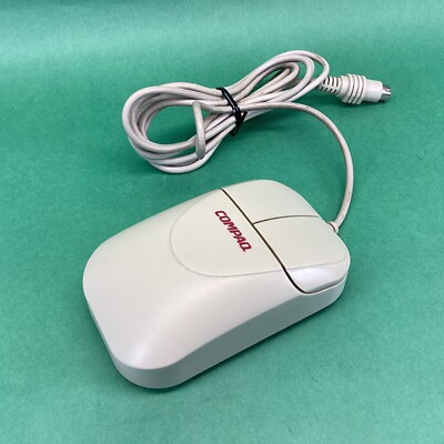 Compaq PS/2 Ball Mouse MUS4J Two Button Vintage Retro TESTED