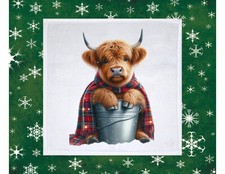 Christmas Highland Cow theme Dish Towel, 12x12, FREE ship, hand towels, choice