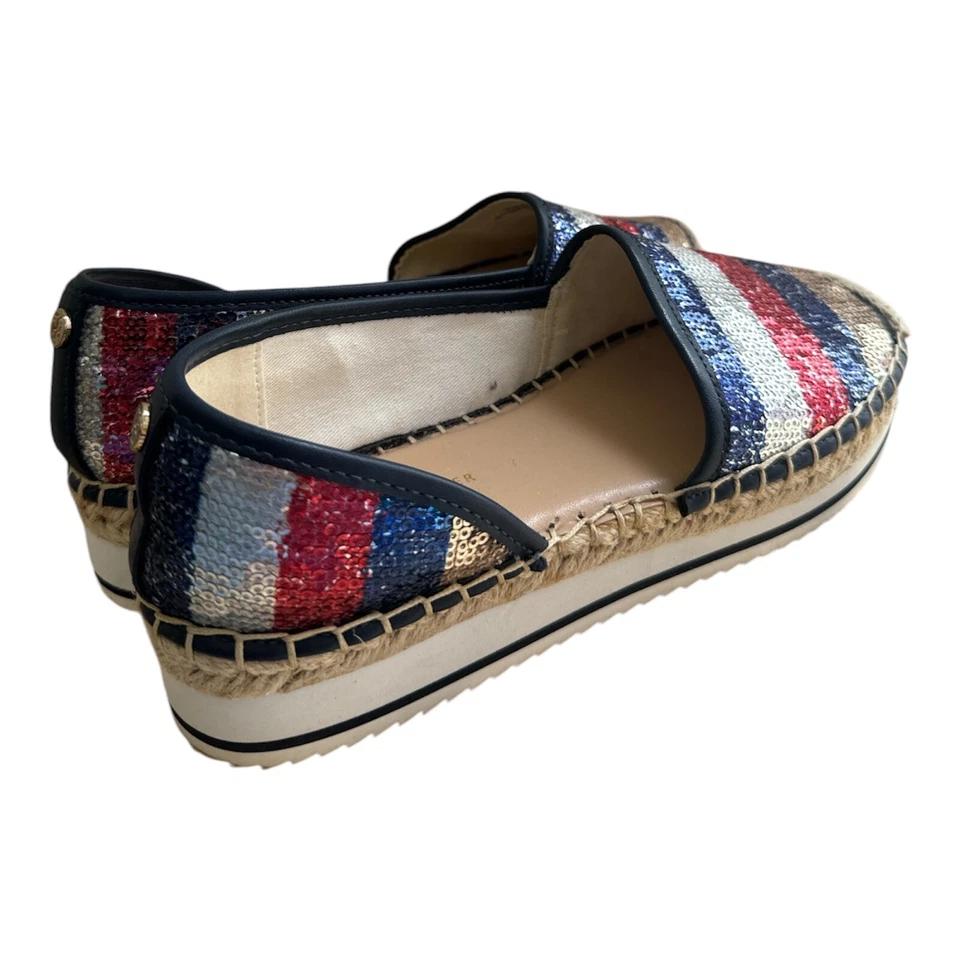 Tommy Hilfiger Red BlueCarlisse alpargatas rasas lantejoulas plataforma robusta 6 M - Imagem 4 de 4