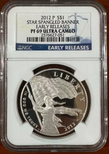 2012 P S$1 "Star Spangled Banner" PF 69 Ultra Cameo by NGC Early Releases