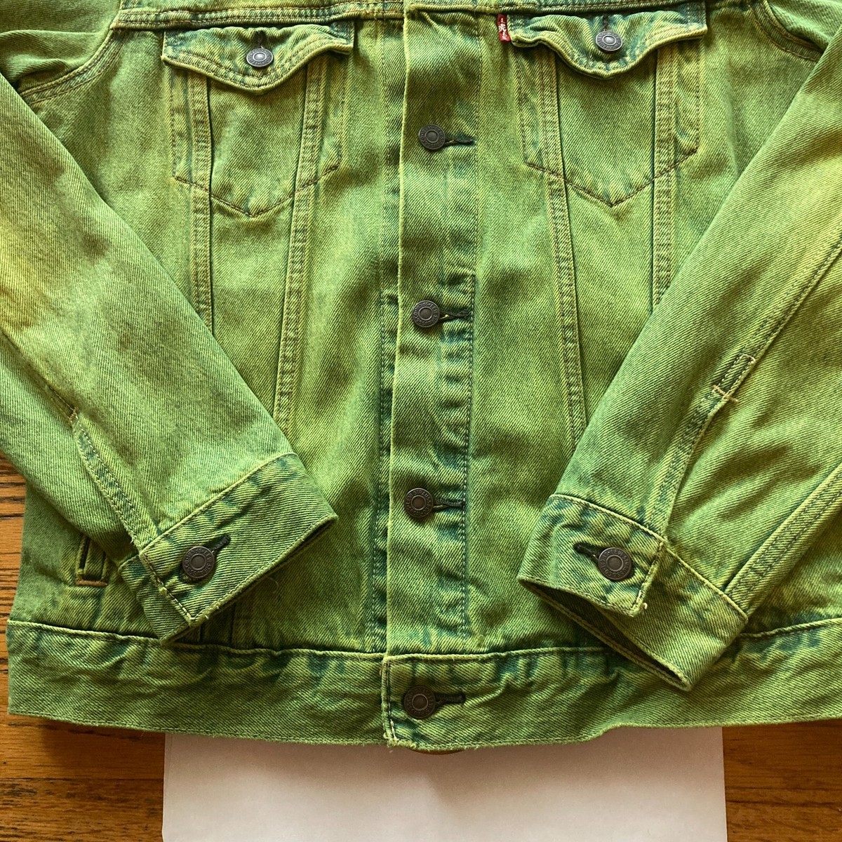 ジャケット・アウター vintage archive denim jacket y2k green Y2K Green Embroidered Plus Size Denim Jacket - Retro Spring