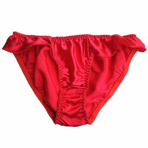 Womens 100% Silk Frilly Panties Knickers Ruffle Thongs Briefs Bikinis Underwear - Picture 3 of 39