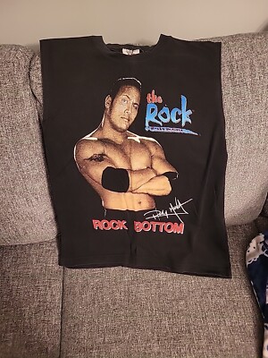 Vintage WWF The Rock, Rocky Maivia Tank Top Shirt Kid Size L WWE Dwayne Johnson