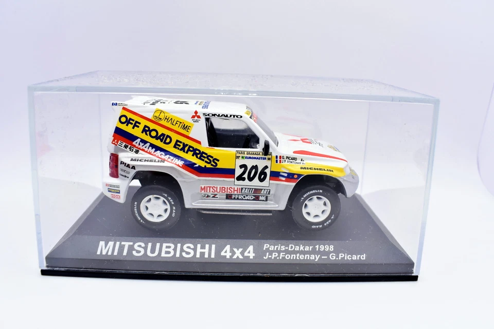 Modellino auto rally scala 1:43 Mitsubishi 4x4 diecast modellismo Paris Dakar - Immagine 4 di 4