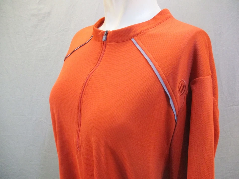 Camiseta deportiva de ciclismo NOVARA talla XL para hombre naranja 1/2 cremallera manga corta cuello redondo 712 Foto 4 de 4