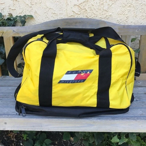 Tommy hilfiger yellow duffle bag sale